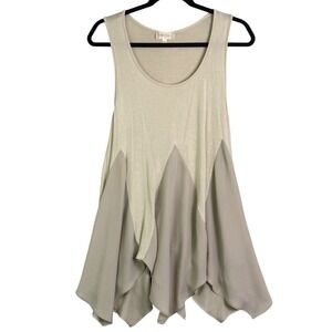 Altar'D State Beige Layered Asymmetrical Hem Tank Top sz S forest fairy grunge